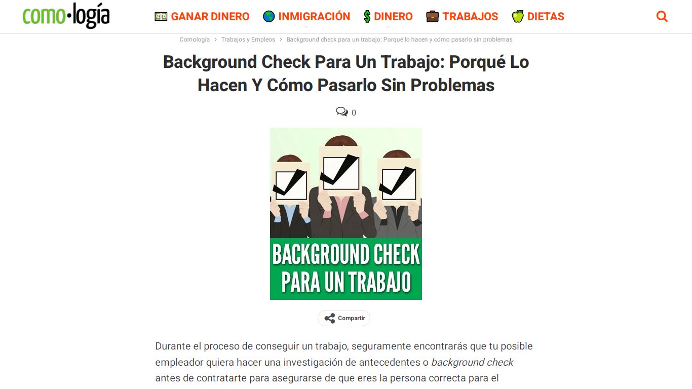 Background check para un trabajo: cómo pasarlo sin problemas - Comología